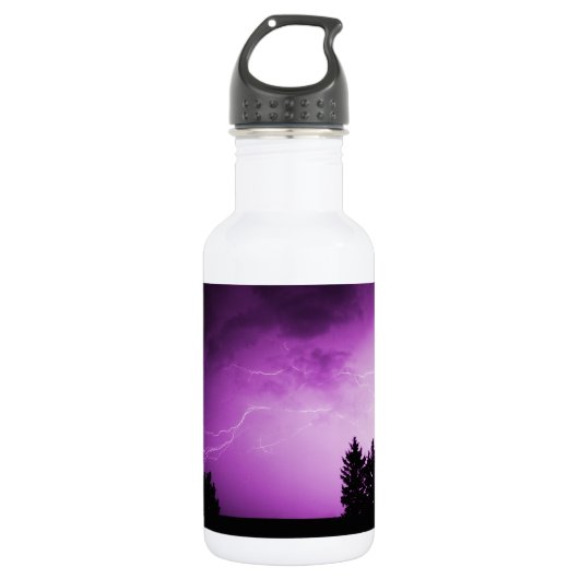 Paarse hemel met bliksem waterfles (Voorkant)