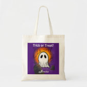 Paarse Hemel Oranje Maan Spook begraafplaats Hallo Tote Bag (Voorkant)