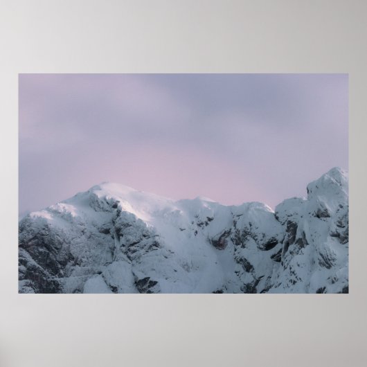 Paarse hemel over bergen poster (Voorkant)