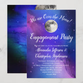 Paarse hemel over de Moon Engagement Party Kaart (Voorkant / Achterkant)
