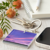 Paarse hemel zonsondergang sleutelhanger (Voorkant Rechts)