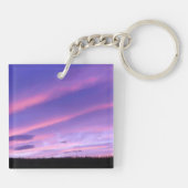 Paarse hemel zonsondergang sleutelhanger (Achterkant)