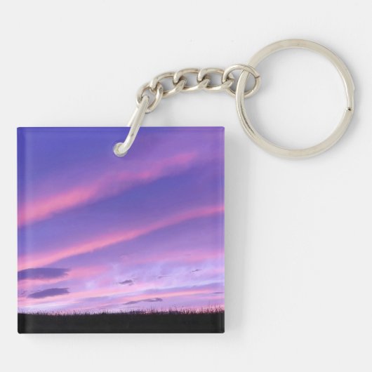 Paarse hemel zonsondergang sleutelhanger (Achterkant)
