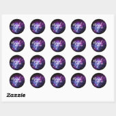 Paarse Hemelbruiloft Bedankt Ronde Sticker (Vel)