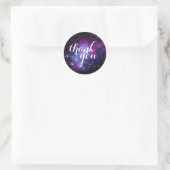 Paarse Hemelbruiloft Bedankt Ronde Sticker (Tas)