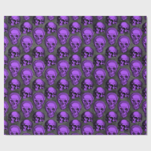 Paarse hemellichamen en zonnebloempitten, ontwerp  cadeaupapier (Vlak)