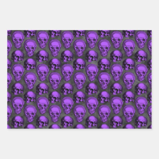 Paarse hemellichamen en zonnebloempitten, ontwerp inpakpapier vel (Voorkant 3)