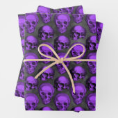 Paarse hemellichamen en zonnebloempitten, ontwerp inpakpapier vel (In situ)