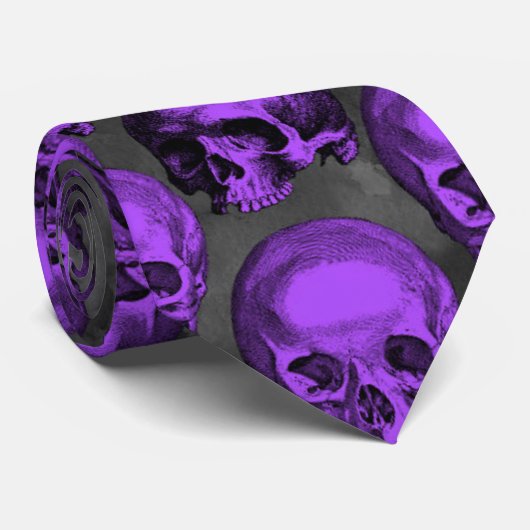 Paarse hemellichamen en zonnebloempitten, ontwerp stropdas (Opgerold)