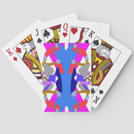 Paarse, hemelsblauwe Afrocentrische ontwerp Pokerkaarten (Achterkant)