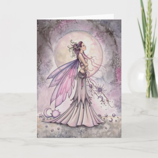 Paarse hemelse Fairy Fantasy Art Illustration Kaart (Voorkant)