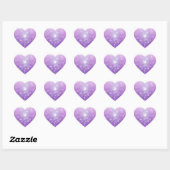 Paarse Hemelse Fantasie Kunst Sterren en Maan Hart Sticker (Vel)