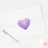 Paarse Hemelse Fantasie Kunst Sterren en Maan Hart Sticker (Envelop)