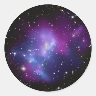Paarse Hemelse Ruimte Foto Blank Ronde Sticker