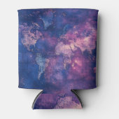 Paarse Hemelse Wereldkaart (10) Blikjeskoeler (Voorkant)