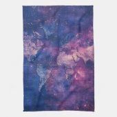  Paarse Hemelse Wereldkaart (10) Theedoek (Verticaal)