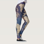 Paarse Hemelse Wereldkaart (11) Leggings (Rechts)