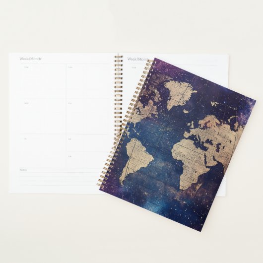  Paarse Hemelse Wereldkaart (11) Planner (Display)