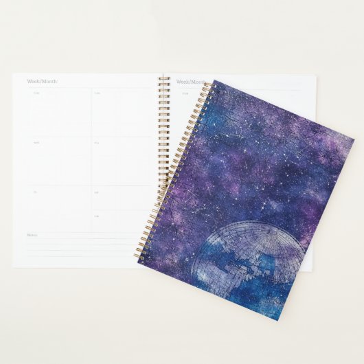  Paarse Hemelse Wereldkaart (12) Planner (Display)