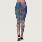 Paarse Hemelse Wereldkaart (13) Leggings (Achterkant)