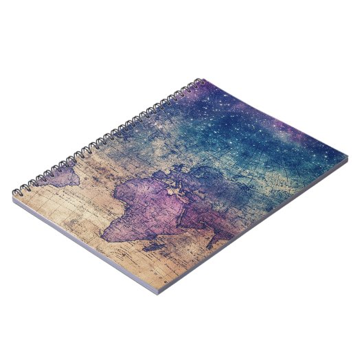  Paarse Hemelse Wereldkaart (13) Notitieboek (Linkerzijde)