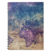  Paarse Hemelse Wereldkaart (13) Notitieboek (Voorkant)