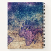 Paarse Hemelse Wereldkaart (13) Notitieboek (Achterkant)