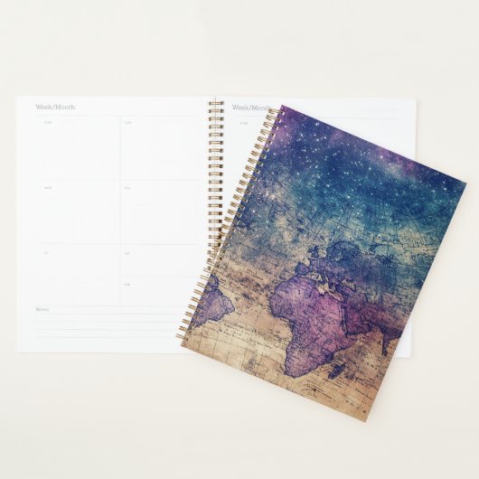 Paarse Hemelse Wereldkaart (13) Planner (Display)
