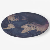 Paarse Hemelse Wereldkaart (5) Papieren Bordje (Gekanteld)