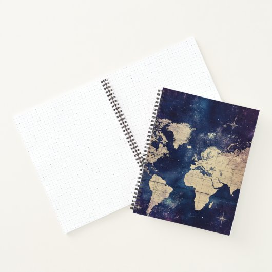  Paarse Hemelse Wereldkaart (7) Notitieboek (Binnen)