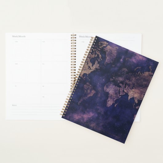 Paarse Hemelse Wereldkaart (9) Planner (Display)