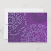 Paarse HEMSA-HAND GOD Bat Mitzvah Reply Card RSVP Kaartje (Achterkant)