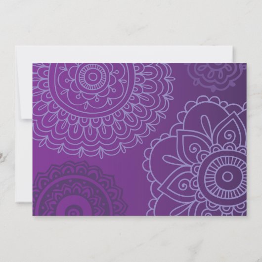 Paarse HEMSA-HAND VAN GOD Bat Mitzvah Uitnodiging (Achterkant)