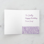 Paarse Henna Verjaardagskaart Kaart (Binnen)