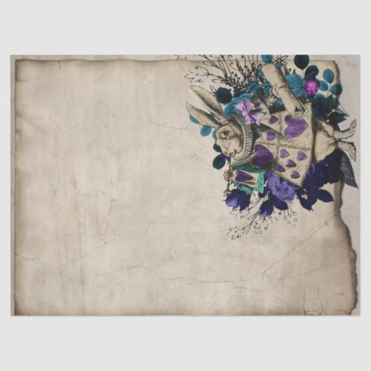 Paarse Herald White Rabbit Alice in Wonderland Tissuepapier (Voorkant)