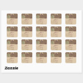 Paarse Herfst Birds Leaves Wedding Envelope Seal Vierkante Sticker (Vel)