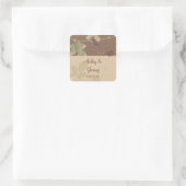 Paarse Herfst Birds Leaves Wedding Envelope Seal Vierkante Sticker (Tas)
