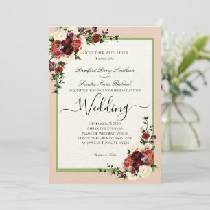 Paarse Herfst bloemen Terracotta Cream Burgundy In Kaart