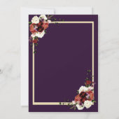 Paarse Herfst bloemen Terracotta Cream Burgundy In Kaart (Achterkant)