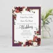 Paarse Herfst bloemen Terracotta Cream Burgundy In Kaart (Staand voorkant)