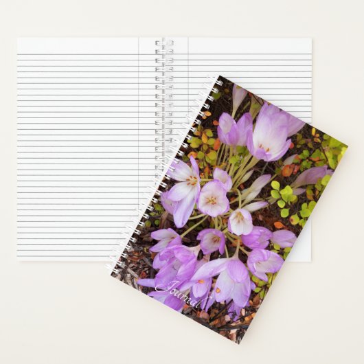 Paarse herfst Crocus Floral Notitieboek (Binnen)