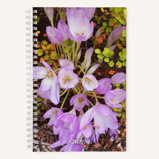 Paarse herfst Crocus Floral Notitieboek (Voorkant)