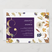 paarse herfst- en bloementeelt kaart (Voorkant)