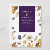 paarse herfst- en bloemperzool kaart (Voorkant)