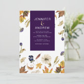 paarse herfst- en bloemperzool kaart (Staand voorkant)