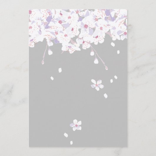 paarse herfst florale sakura - programma wenskaart programmakaart (Achterkant)