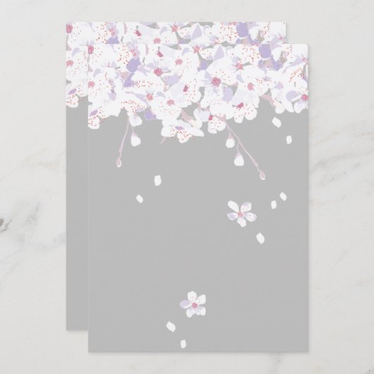 paarse herfst florale sakura - programma wenskaart programmakaart (Voorkant / Achterkant)