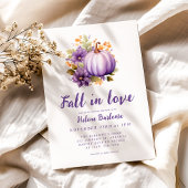 Paarse Herfst in liefde pompoen Baby shower Kaart