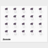 Paarse herfst maple Leaf Wedding Favors Dank je Ronde Sticker (Vel)
