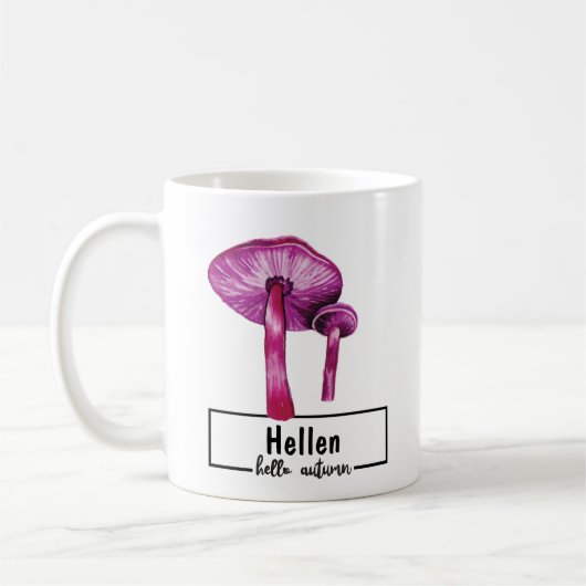 Paarse Herfst paddenstoel Koffiemok (Links)